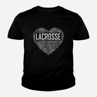 Lax Lacrosse Heart Love Player Lover Youth T-shirt | Crazezy UK