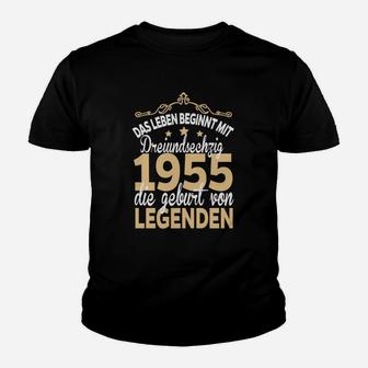 Leben Beginnt Mit 65 Kinder Tshirt, Jahrgang 1955 Legenden Design - Seseable