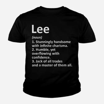 Lee Definition Personalized Name Funny Birthday Gift Idea Youth T-shirt | Crazezy