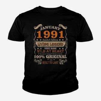 Legend Born In January 1991 30Th Birthday 30 Years Old Gift Youth T-shirt | Crazezy