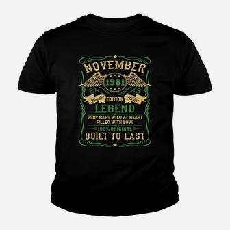Legend Born November 1981 38Th Birthday Gifts Funny Youth T-shirt | Crazezy