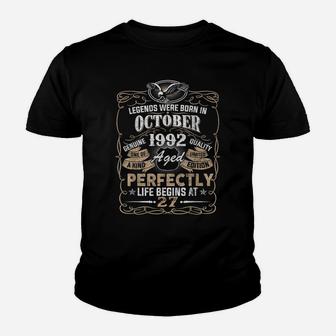 Legend Born October 1992 27Th Awesome Birthday Gifts Youth T-shirt | Crazezy
