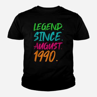 Legend Since August 1990 Men Women Bday Gifts 29Th Birthday Youth T-shirt | Crazezy