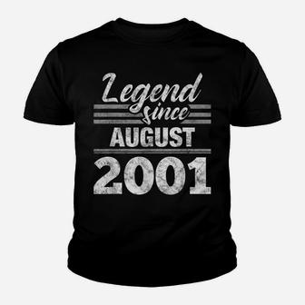 Legend Since August 2001 - 19Th Birthday 19 Year Old Gift Youth T-shirt | Crazezy