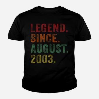 Legend Since August 2003 16Th Birthday 16 Years Old Youth T-shirt | Crazezy