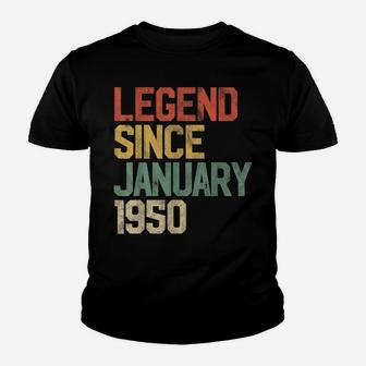 Legend Since January 1950 70Th Birthday Gift 70 Year Old Youth T-shirt | Crazezy UK