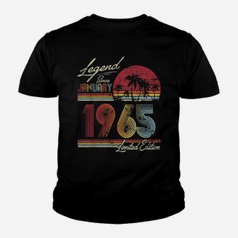 Legend Since January 1965 55Th Birthday Gift 55 Years Old Youth T-shirt | Crazezy