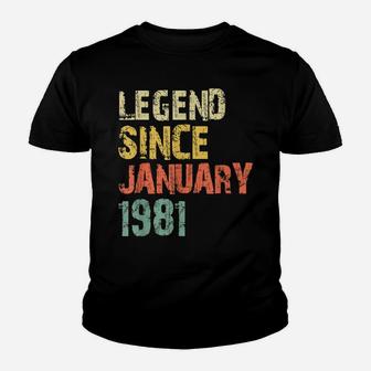 Legend Since January 1981 40Th Birthday Gift 40 Years Old Youth T-shirt | Crazezy UK