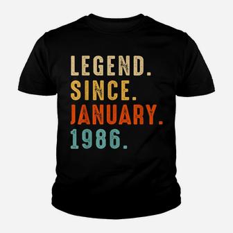 Legend Since January 1986 Gift 36 Year 36Th Birthday Gifts Youth T-shirt | Crazezy