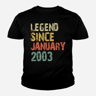 Legend Since January 2003 18Th Birthday 18 Years Old Gift Youth T-shirt | Crazezy AU