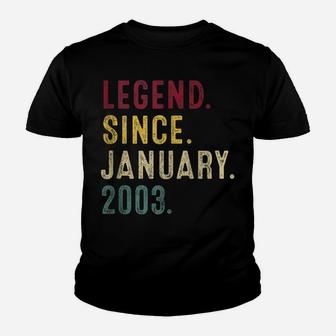 Legend Since January 2003 18Th Birthday Gift 18 Years Old Youth T-shirt | Crazezy AU