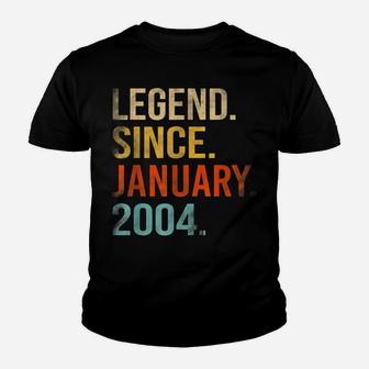 Legend Since January 2004 18Th Birthday 18 Year Old Youth T-shirt | Crazezy