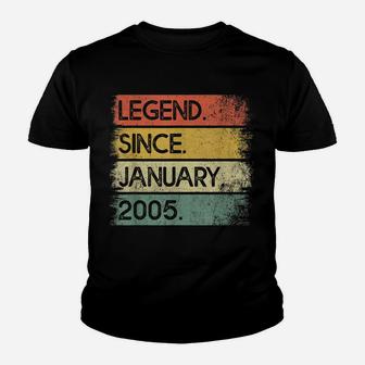 Legend Since January 2005 16Th Birthday Gifts 16 Years Old Youth T-shirt | Crazezy