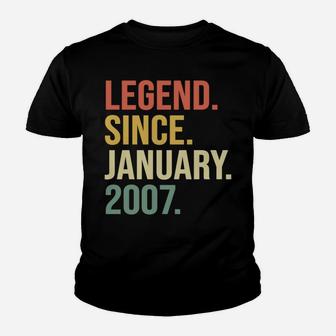 Legend Since January 2007, 13 Years Old, 13Th Birthday Gift Youth T-shirt | Crazezy