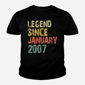 Legend Since January 2007 14Th Birthday 14 Years Old Gift Youth T-shirt | Crazezy CA