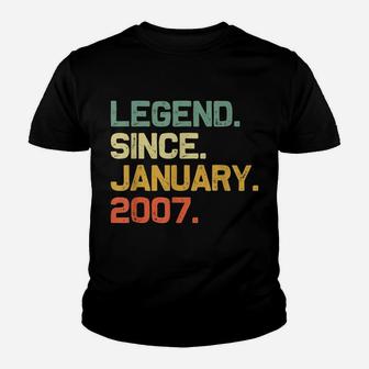 Legend Since January 2007 14Th Gift Birthday 14 Years Old Youth T-shirt | Crazezy CA