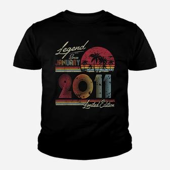 Legend Since January 2011 9Th Birthday Gift 9 Years Old Youth T-shirt | Crazezy CA