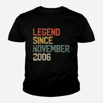 Legend Since November 2006 Birthday Gift Youth T-shirt | Crazezy AU