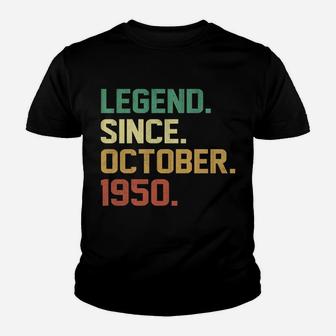 Legend Since October 1950 71 Year Old 71St Birthday Gifts Sweatshirt Youth T-shirt | Crazezy