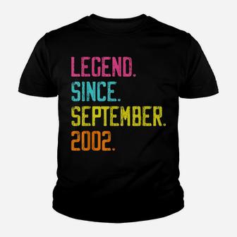Legend Since September 2002 Bday Gifts 17Th Birthday Youth T-shirt | Crazezy