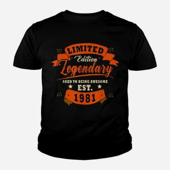 Legendary Est 40Th Birthday For 1981 40 Years Old Youth T-shirt - Monsterry CA