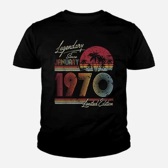 Legendary Since January 1970 50Th Birthday Gift 50 Years Old Youth T-shirt | Crazezy AU