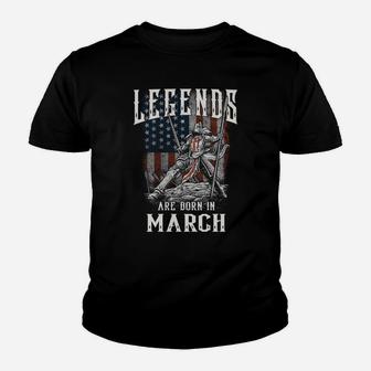Legends Are Born In March Youth T-shirt - Thegiftio UK