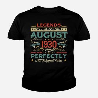 Legends Born In August 1930 Aged 89 Years Old Gifts Youth T-shirt | Crazezy AU