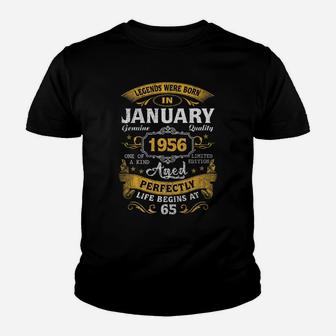 Legends Born In January 1956 65Th Birthday Gift 65 Yrs Old Youth T-shirt | Crazezy CA