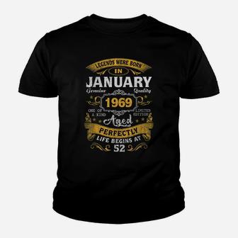 Legends Born In January 1969 52Nd Birthday Gift 52 Yrs Old Youth T-shirt | Crazezy UK