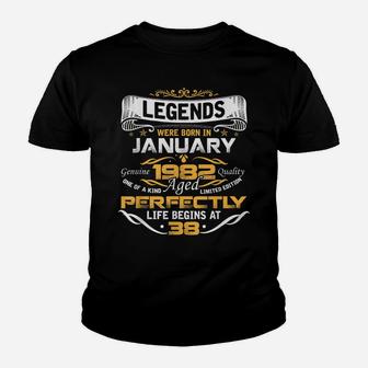 Legends Born In January 1982 38Th Awesome Birthday Gift Youth T-shirt | Crazezy