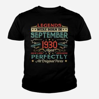 Legends Born In September 1930 Aged 89 Years Old Gif Youth T-shirt | Crazezy AU