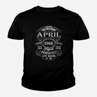 Legends Were Born In April 1966 55Th Birthday Youth T-shirt | Crazezy UK