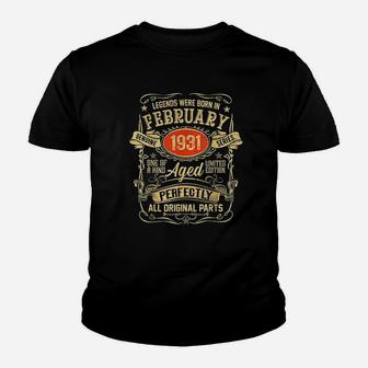Legends Were Born In February 1931 90Th Birthday Gifts Youth T-shirt | Crazezy CA