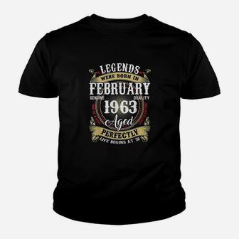 Legends Were Born In February 1963 58Th Birthday Gift Youth T-shirt | Crazezy AU