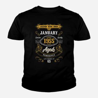 Legends Were Born In January 1955 65Th Birthday Gift Youth T-shirt | Crazezy CA