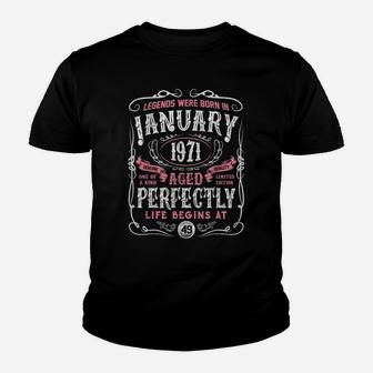 Legends Were Born In January 1971 49Th Birthday Gift Youth T-shirt | Crazezy CA