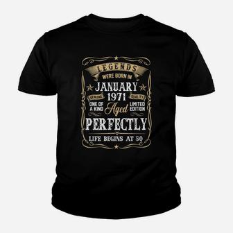 Legends Were Born In January 1971 50Th Birthday Gift Youth T-shirt | Crazezy