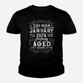 Legends Were Born In January 1978 42Nd Birthday Gift Youth T-shirt | Crazezy