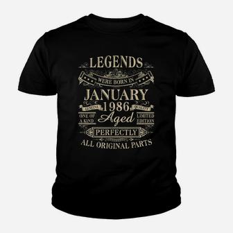 Legends Were Born In January 1986 35Th Birthday Gift Youth T-shirt | Crazezy
