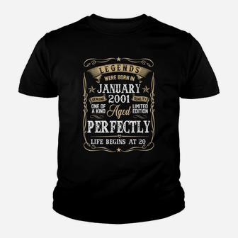 Legends Were Born In January 2001 20Th Birthday Gift Youth T-shirt | Crazezy CA