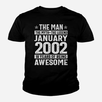 Legends Were Born In January 2002 18Th Birthday Gift Youth T-shirt | Crazezy AU