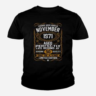 Legends Were Born In November 1971 50Th Birthday Gifts Youth T-shirt | Crazezy