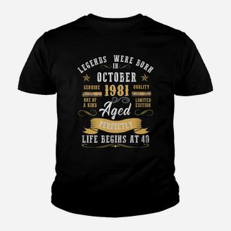 Legends Were Born In October 1981 - Aged Perfectly Youth T-shirt | Crazezy CA