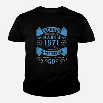 Legends Were Born On March 50Th Birthday 1971 Youth T-shirt | Crazezy