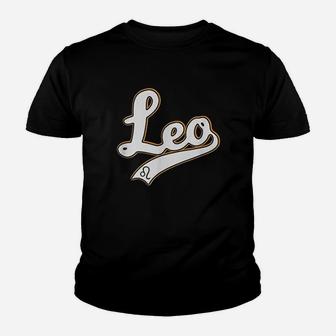 Leo July And August Birthday Astrology Sign Baseball Script Youth T-shirt | Crazezy CA