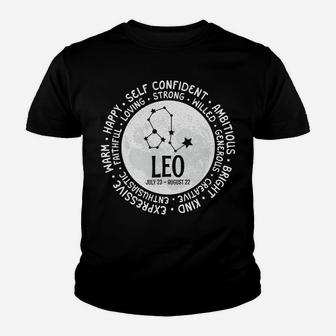 Leo Zodiac Facts Traits Horoscope Sign Astrology Sweatshirt Youth T-shirt | Crazezy DE