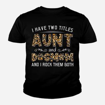 Leopard Aunt Dog Mama Tee Dog Lover Best Auntie Tee Youth T-shirt | Crazezy UK