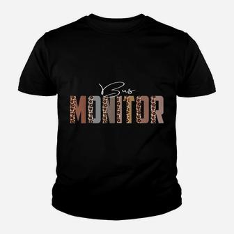 Leopard Bus Monitor Funny Job Title School Worker Youth T-shirt | Crazezy
