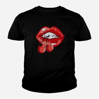 Leopard Cherry Lips Youth T-shirt | Crazezy AU